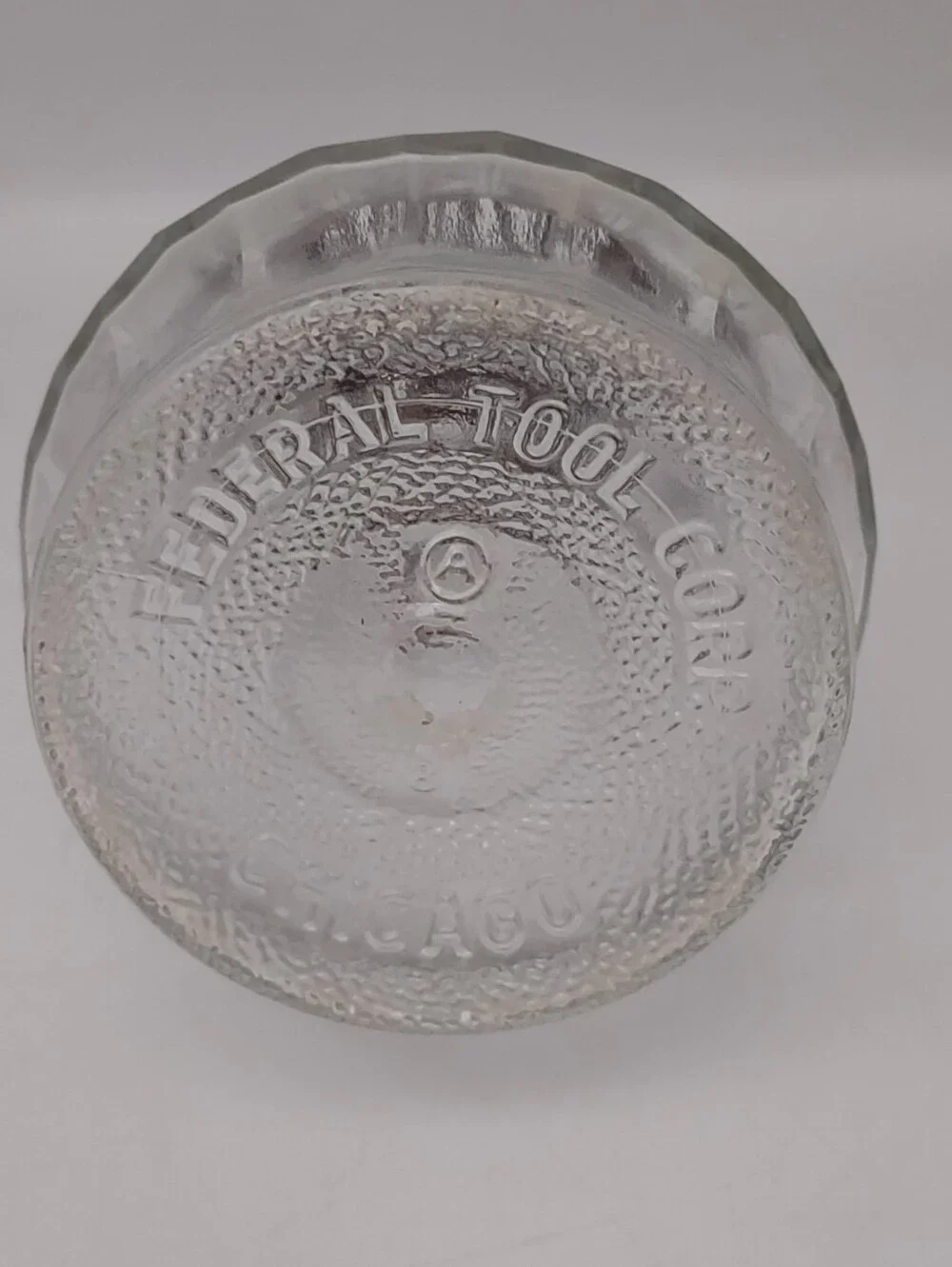 Vintage Federal Tool Corp Chicago Nut Cheese Chopper Grinder Glass Jar Turn Key